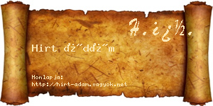 Hirt Ádám névjegykártya